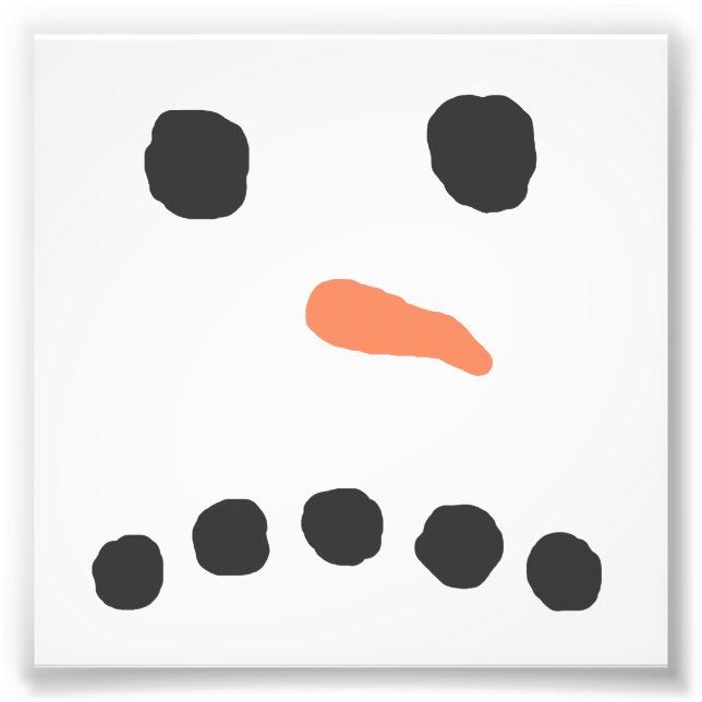 Sad Unhappy Snowman Face Bah Humbug Photo Print (Front)
