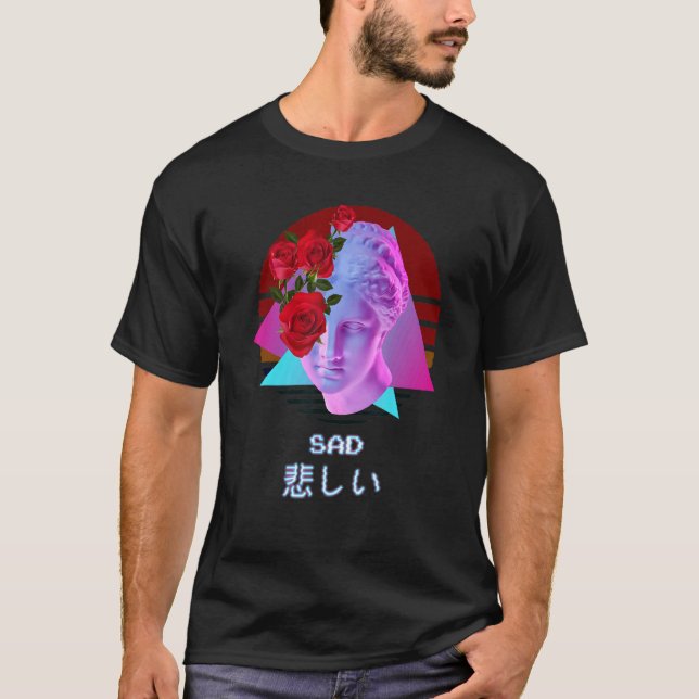 Sad Vaporwave Aesthetic Japanese T-Shirt (Front)