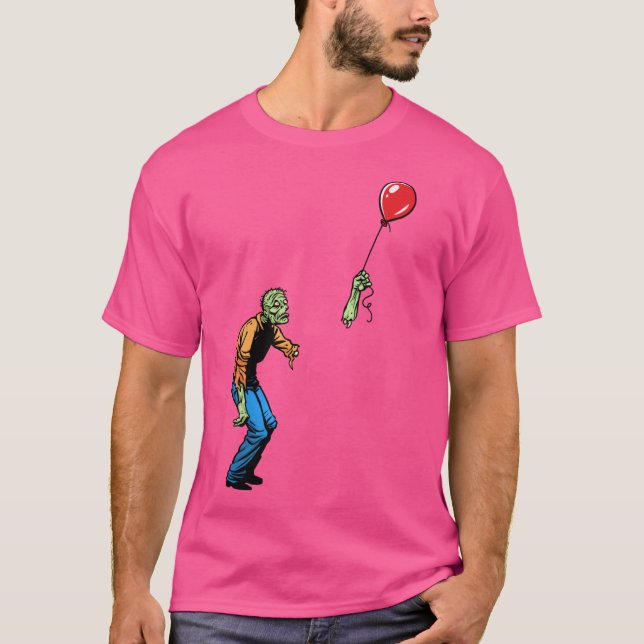 Sad Zombie with Balloon boy T-Shirt (Front)