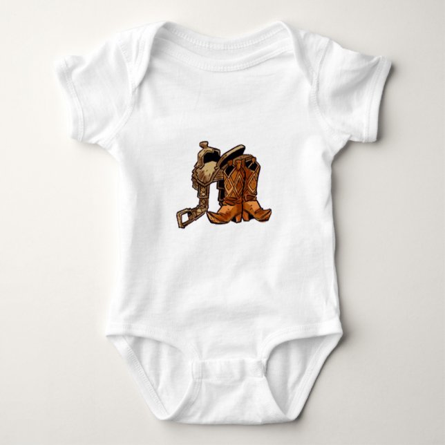Saddle and Boots Baby Bodysuit (Front)
