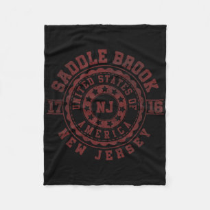 Saddle Brook Nj New Jersey Vintage City Apparels Fleece Blanket