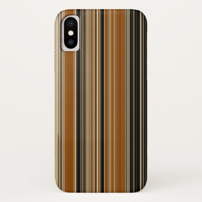 Saddle Brown and Black Striped Pattern Case-Mate iPhone Case (Back)