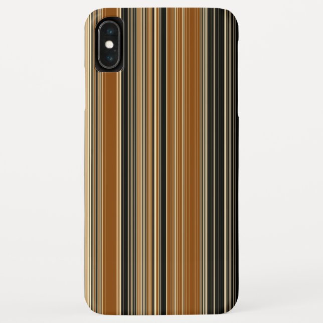 Saddle Brown and Black Striped Pattern Case-Mate iPhone Case (Back)