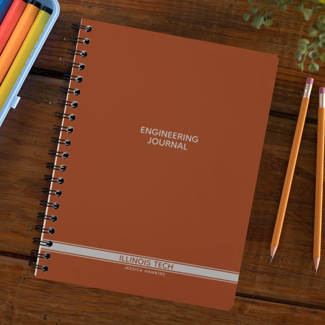 Saddle Brown Classic Stripe Spiral Notebook Planner (Creator Uploaded)