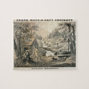 'Saddle Mending', Poster for 'Davy Crockett' starr Jigsaw Puzzle