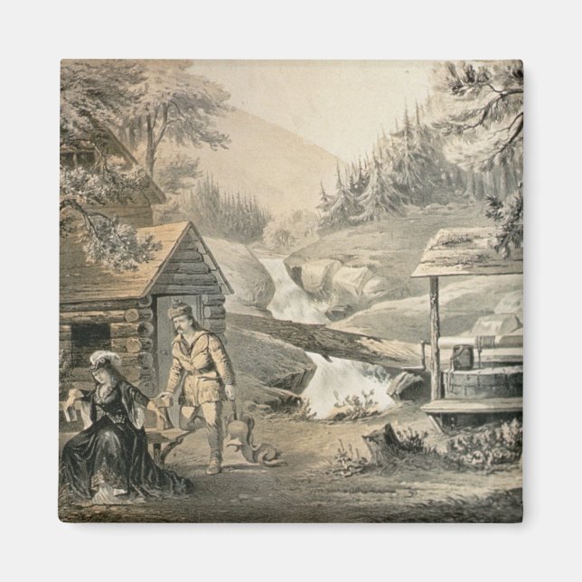 'Saddle Mending', Poster for 'Davy Crockett' starr Magnet (Front)