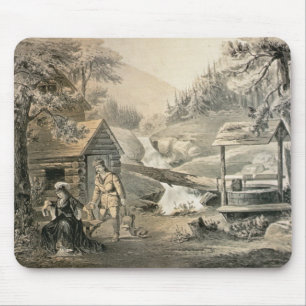 'Saddle Mending', Poster for 'Davy Crockett' starr Mouse Pad