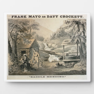 'Saddle Mending', Poster for 'Davy Crockett' starr Plaque
