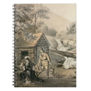 'Saddle Mending', Poster for 'Davy Crockett' starr Spiral Notebook
