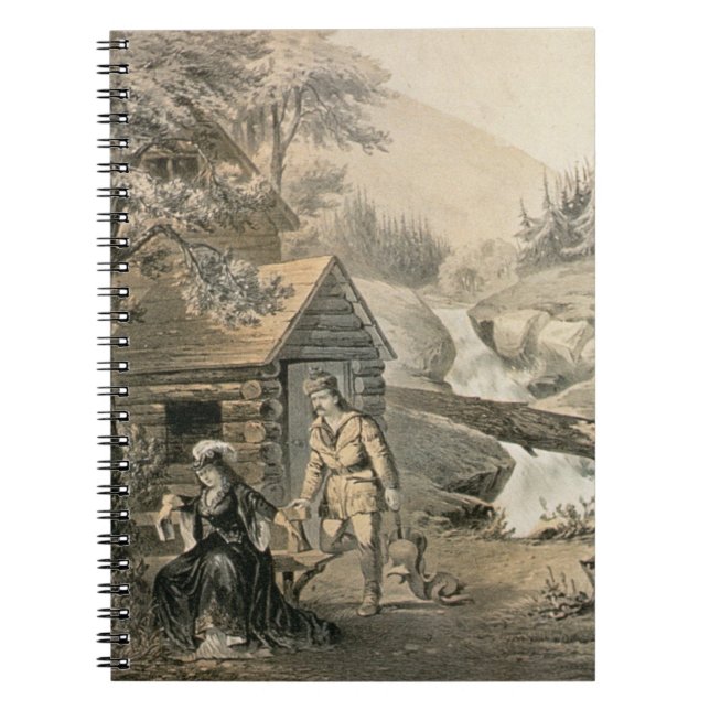 'Saddle Mending', Poster for 'Davy Crockett' starr Spiral Notebook (Front)