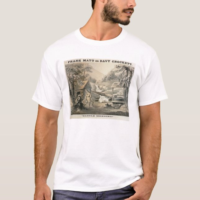 'Saddle Mending', Poster for 'Davy Crockett' starr T-Shirt (Front)