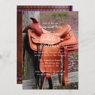 Saddle on the Fence Engagement Party Invitation