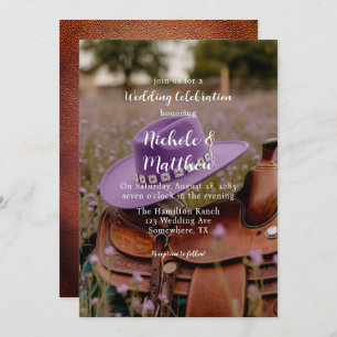 Saddle on the Fence with Hat Wedding Celebration Invitation