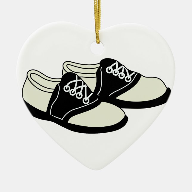 Saddle Shoes Ceramic Tree Decoration (Front)