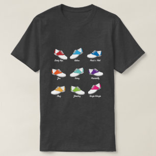 Saddle Shoes in Colour with Swing Dance Types T-Shirt