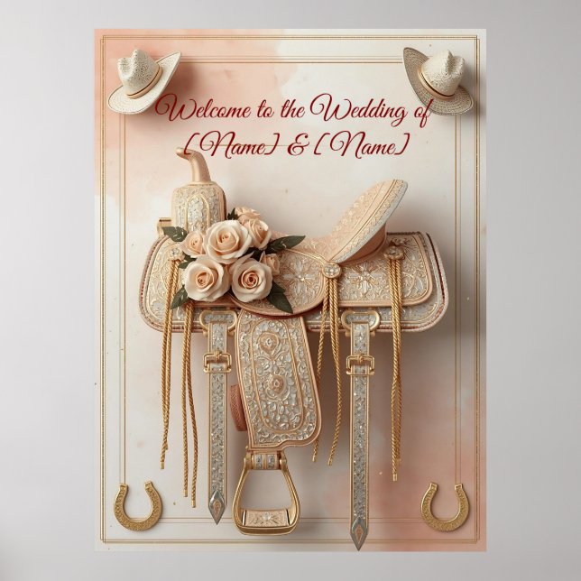 Saddle & Sparkle – Western Wedding Posters & Signa (Front)