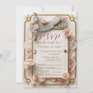 Saddle & Sparkle – Western Wedding RSVP Card