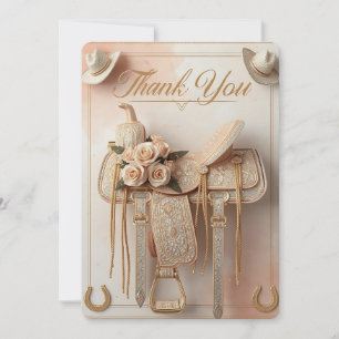 Saddle & Sparkle – Western Wedding Thank-You Card