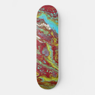 Saddle Up 1 Unique Blue Red Abstract Skateboard