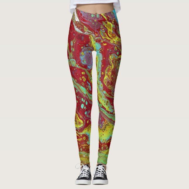 Saddle Up 3 Free Form Psychedelic Leggings (Front)