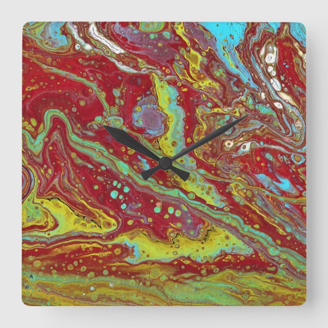 Saddle Up 3 Free Form Psychedelic Wall Clock (Front)