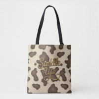 Saddle up Brown Cowhide Cow Print Country Western