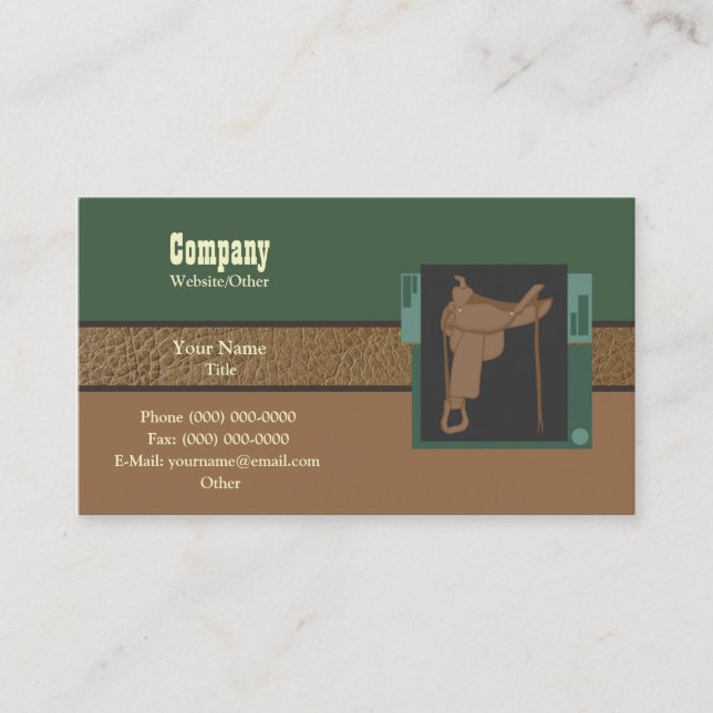 Saddle up business card (Front)
