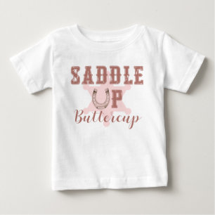 Saddle Up Buttercup Pink Western Birthday Tee