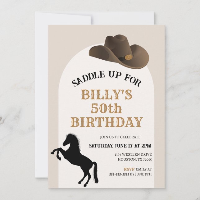 Saddle Up Country Birthday Invitation  (Front)