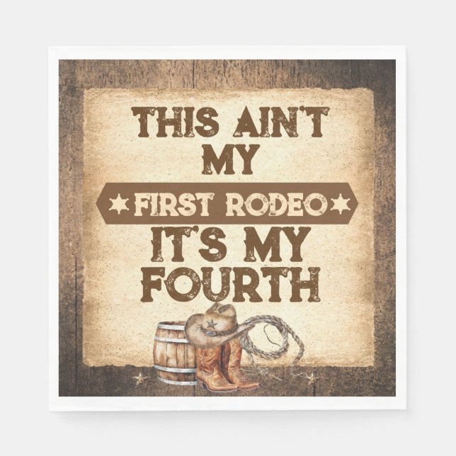 Saddle Up Country Western Birthday Decor Napkin (Front)