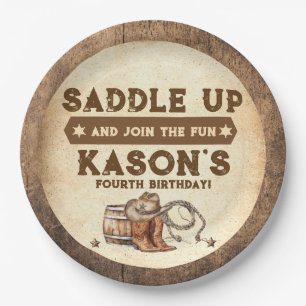 Saddle Up Country Western Birthday Paper Plate