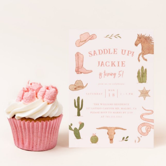 Saddle Up Cowgirl Birthday Party Invitation (Creator Uploaded)