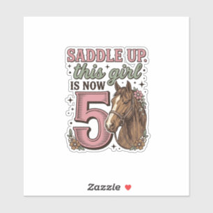 Saddle Up Girl 5th Birthday Horse Cowgirl Shirt