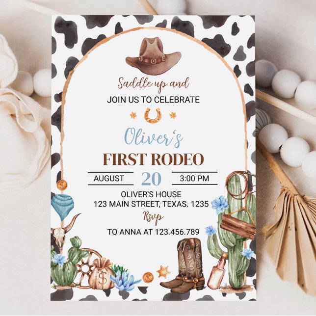 Saddle Up Highland Cowboy 1st Birthday Invitation (Creator Uploaded)