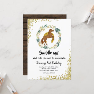 Saddle Up Horse Birthday Party Invitation
