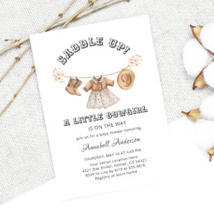 Saddle Up Little Cowgirl Girl Baby Shower Invitation