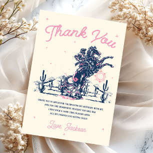 Saddle up Rodeo Cowboy Birthday Thank You Card