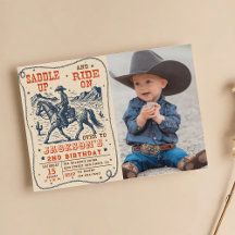 Saddle Up Rodeo Western Cowboy Birthday Photo