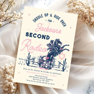 Saddle up Second Rodeo Cowboy Birthday Party Invitation