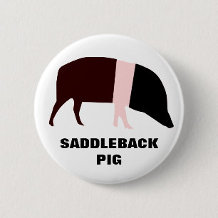 Saddleback Pig Customisable Button
