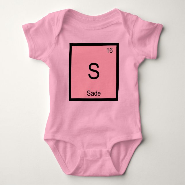 Sade Name Chemistry Element Periodic Table Baby Bodysuit (Front)
