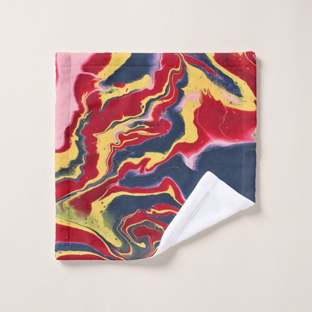 Sadie 1 Crazy Colourful Abstract Bath Towel Set (Wash Cloth)