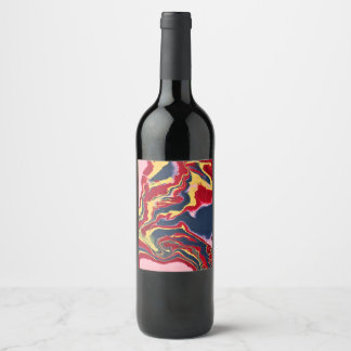 Sadie 1 Crazy Colourful Abstract Wine Bottle Label