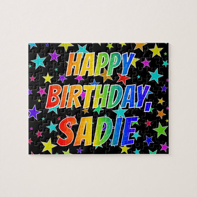 "SADIE" First Name, Fun "HAPPY BIRTHDAY" Jigsaw Puzzle (Horizontal)
