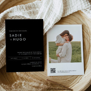 SADIE Minimal Wedding Invite with Photo & QR Code