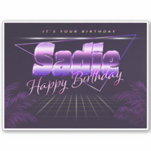 Sadie Name Vorname lila retro Sticker Geburtstag
