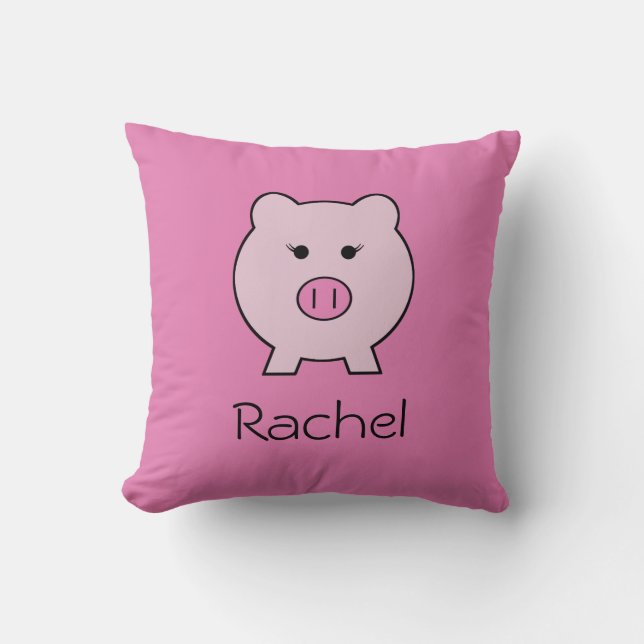 Sadie the Pink Pig ~ Cute Girly Kawaii Cushion (Front)