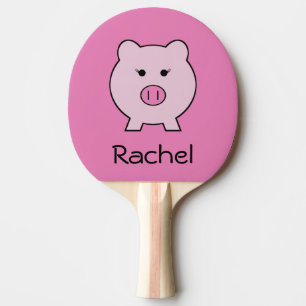 Sadie the Pink Pig ~ Cute Girly Kawaii Ping Pong Paddle