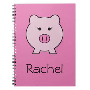 Sadie the Pink Pig ~ Cute Girly Kawaii Spiral Notebook
