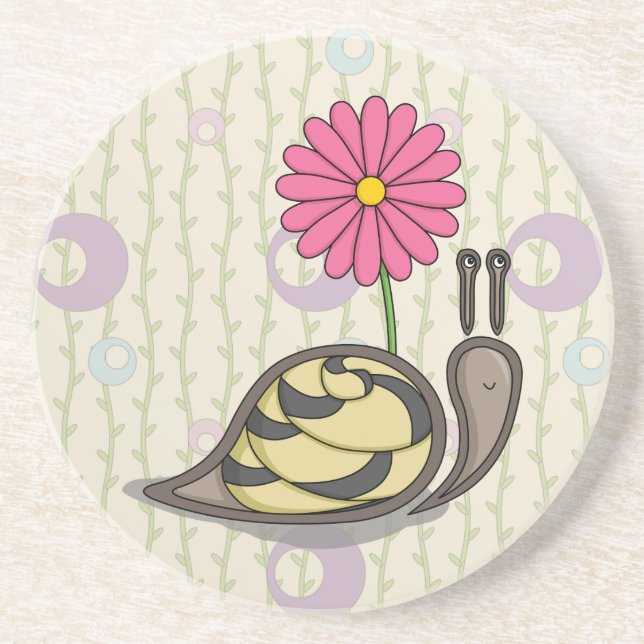Sadie the Snail Sandstone Coaster (Front)